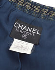 Chanel Single Breasted Jacket Navy 95A 