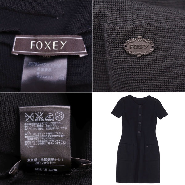 Foxy FOXEY Nitted One Earrings Dress y Short Sleep Tops  38 (S Equivalent) Black NIT
