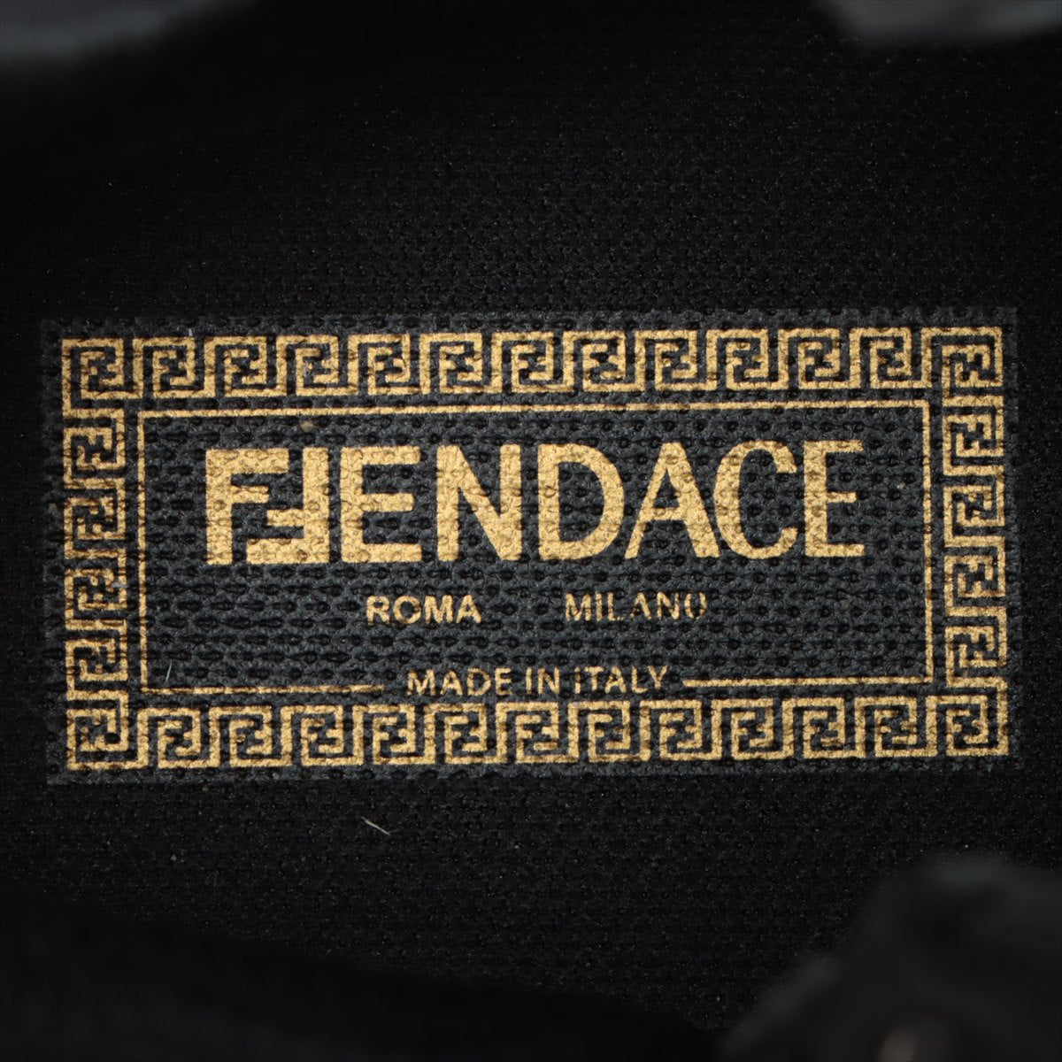 Fendi x Versace Fabric Sneakers 8 Men Black x Yellow Flow Fender Chevrolet