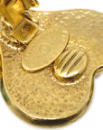 Chanel Gripoix Heaart Earrings Clip-On Gold 95P