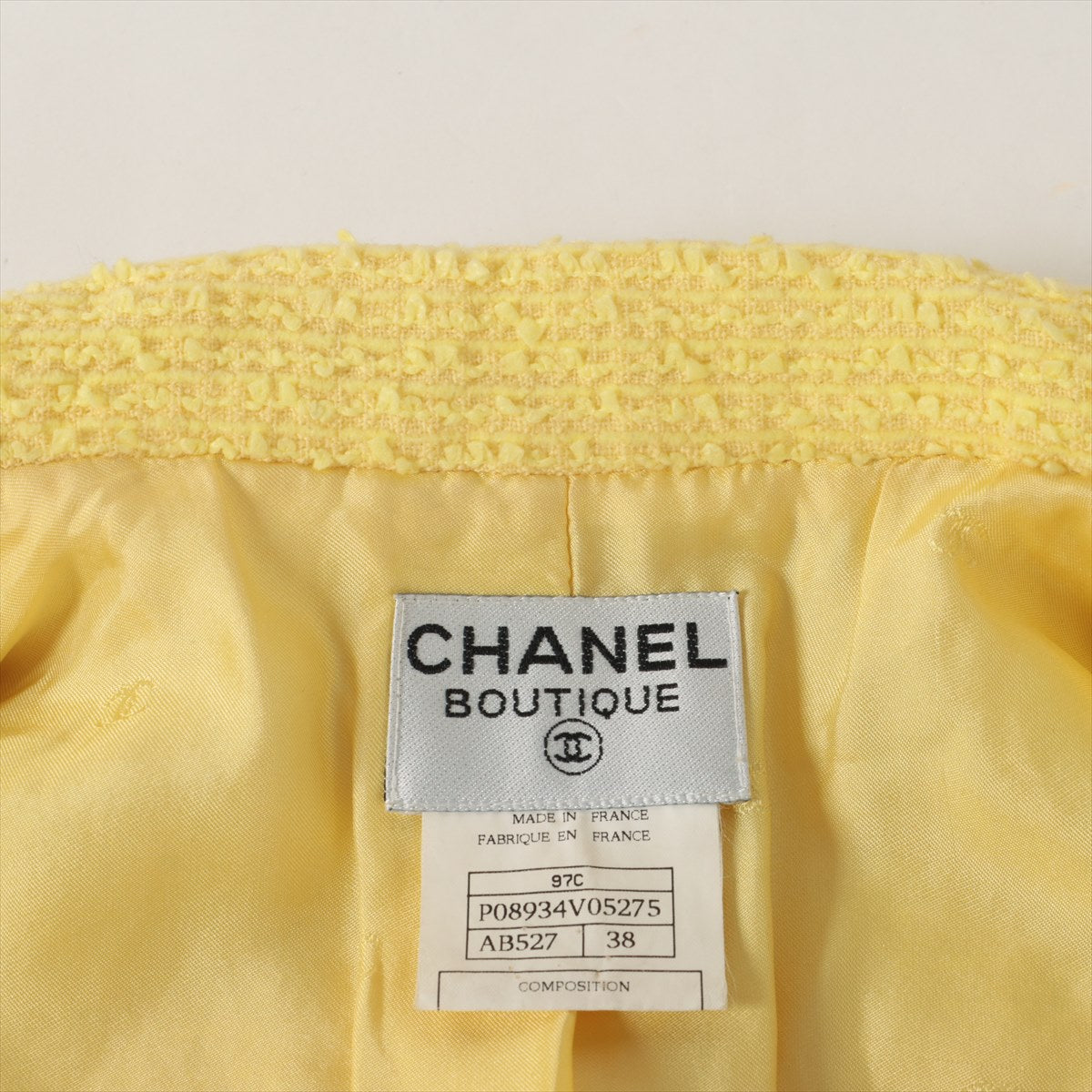 Chanel Coconut Button 97C Twid Best 38  Yellow P08934V05275