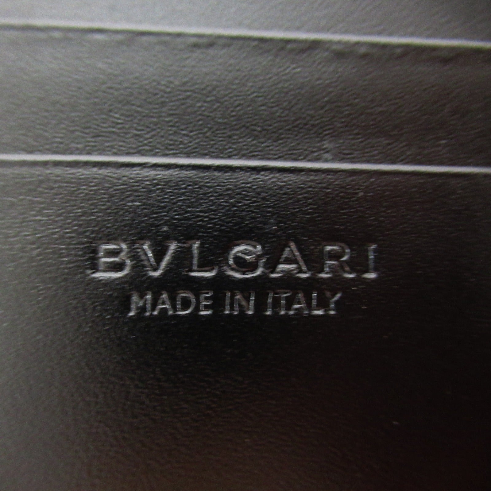 Bulgari BVLGARI Double Fable Wallet Two Foldable Wallet  Leather  Black 282852GRAIN