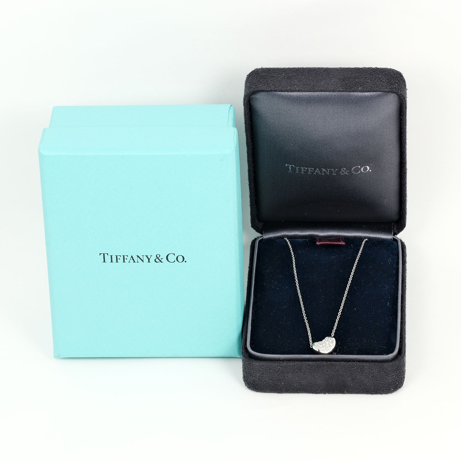 Tiffany &amp; Co. glass necklace Pt950 Platinum Pavé Diamond  4.11g
