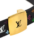 Louis Vuitton 2010 Black Multicolor Ceinture LV Cut Belt 85/34 M6890 Small Good