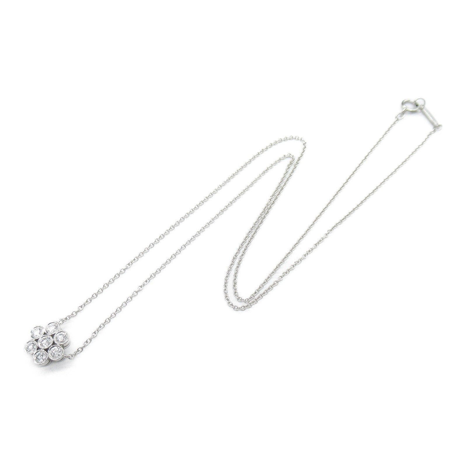 Tiffany&Co Garden Flower Diamond Necklace Collar Jewelry Pt950 Platinum Diamond  Clearance