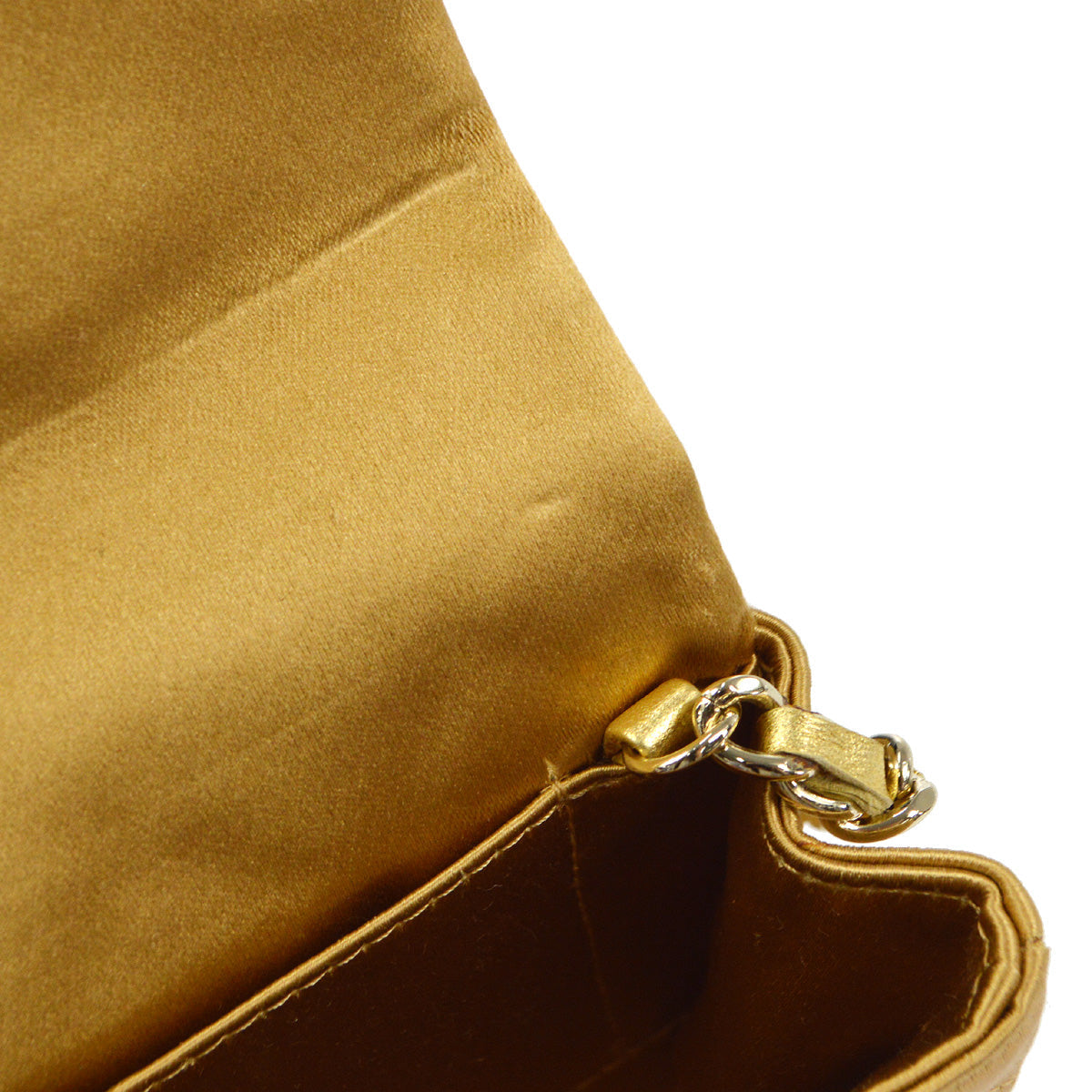 Chanel 2006-2008 Evening Bag Gold Satin
