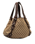 Gucci GG Canvas Horse Kit Tote Bag 162900 Beige Brown Leather Canvas  Gucci