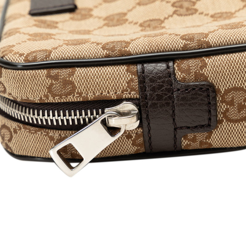 Gucci GG Canvas Body Bag Waist Bag 449174 Beige Brown Canvas Leather  Gucci