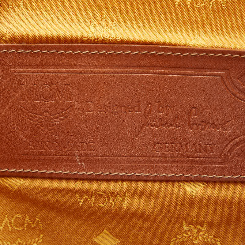 MCM Visetos logo Boston bag shoulder bag 2WAY brown PVC leather ladies MCM