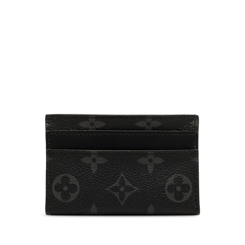 Louis Vuitton Monogram Eclipse Porte Jaeger Le Coultre Double Card Case M62170 Black PVC Leather Men LOUIS VUITTON