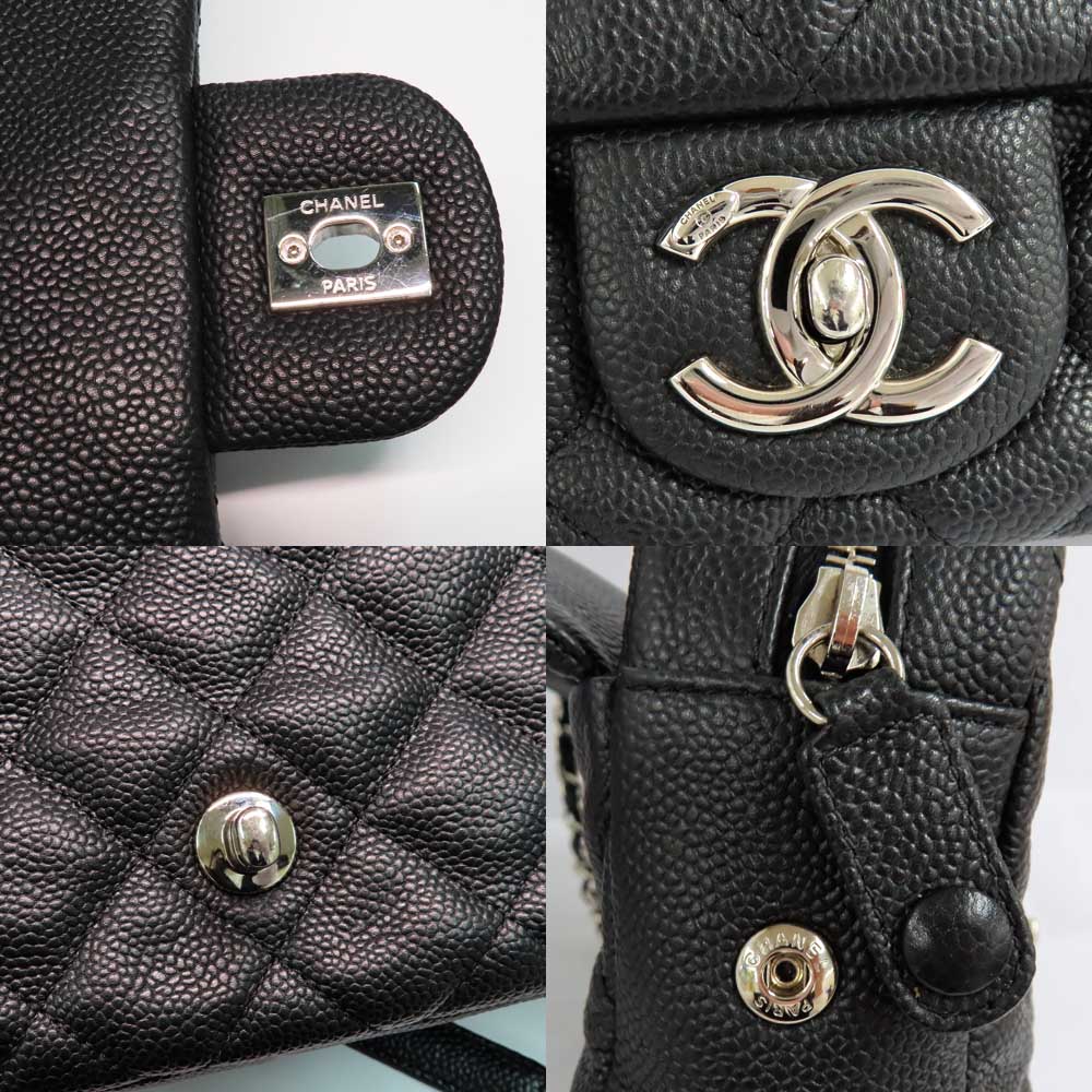 CHANEL A67741 Chanel Matrasse Chain Shoulder Bag St Caviar S Black Silver G  20th Coco Leather