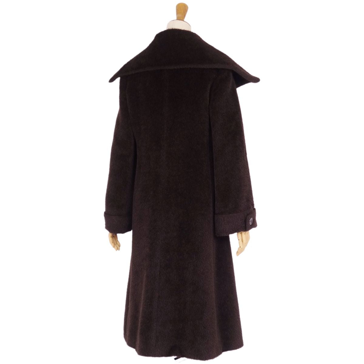 Max Mara Long Coat Alpacca Wool Out  JI36 USA2 FB34 (Equivalent to S) Dark Brown