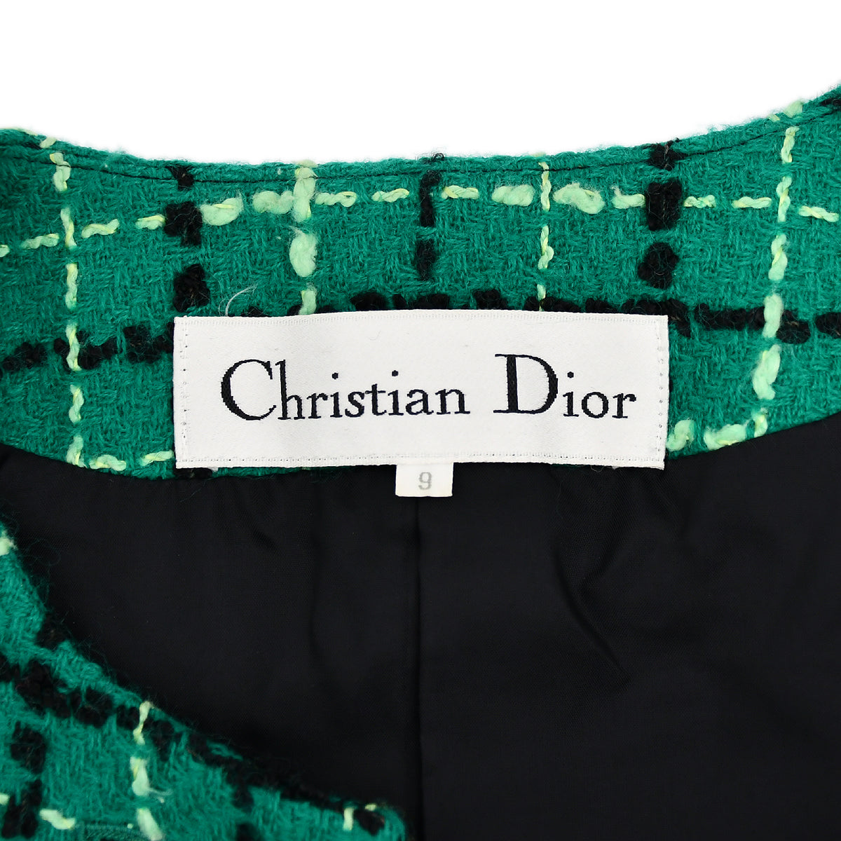 Christian Dior Collarless Jacket Green 