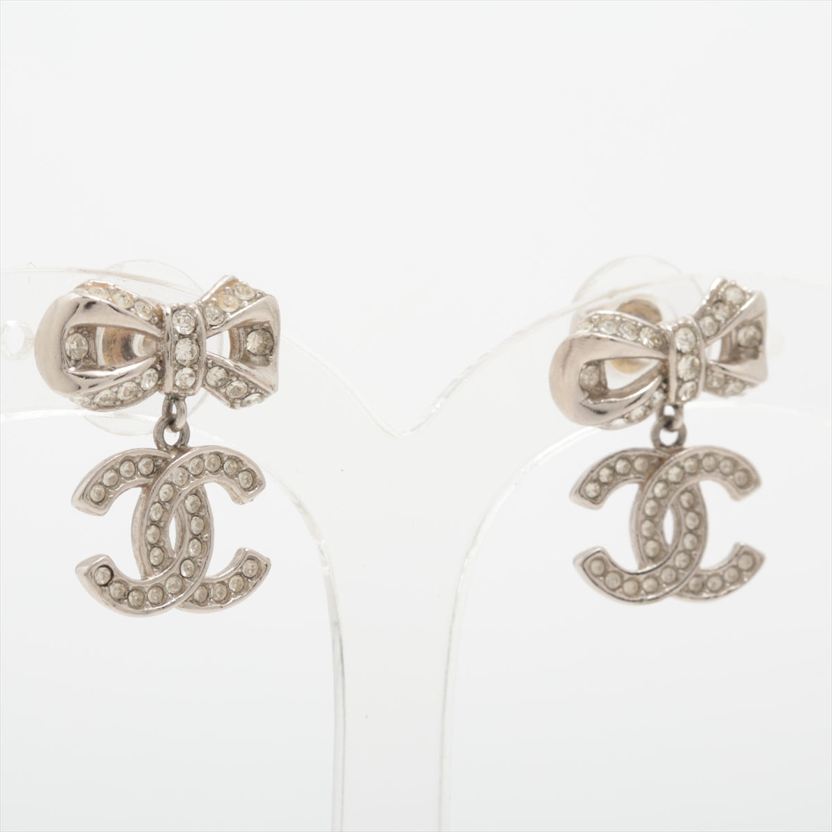 Chanel Coco B19V Stud_Earrings (for both ears) GP Linestone Silver