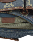Celine Blue Denim Macadam Shoulder Bag