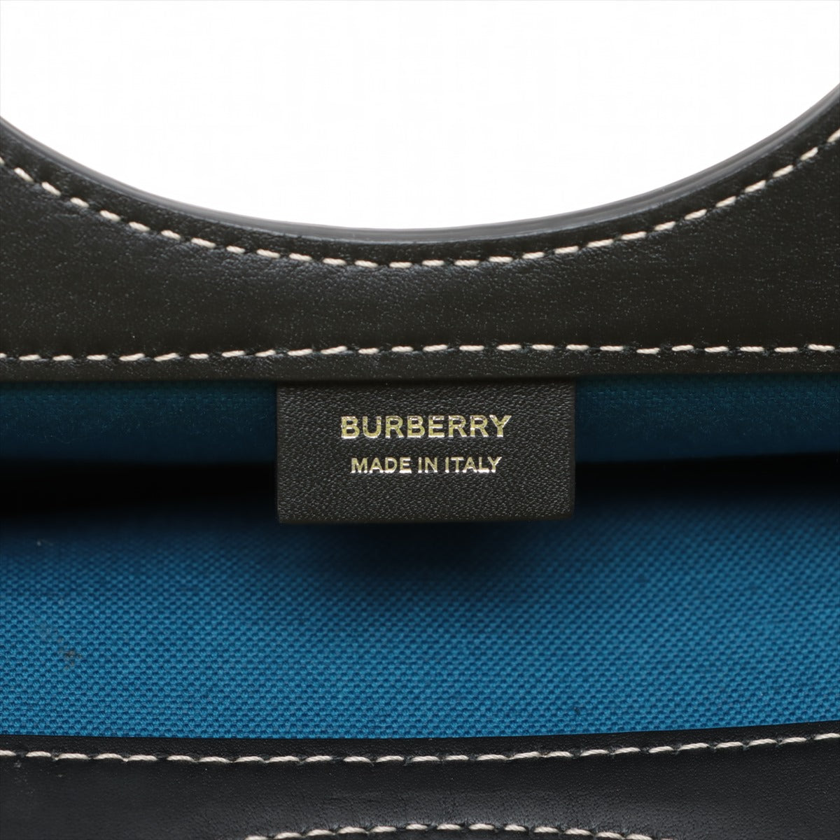 Burberry 徽標帆布 x 皮革 2WAY 手提包藍色 x 黑色 barbary