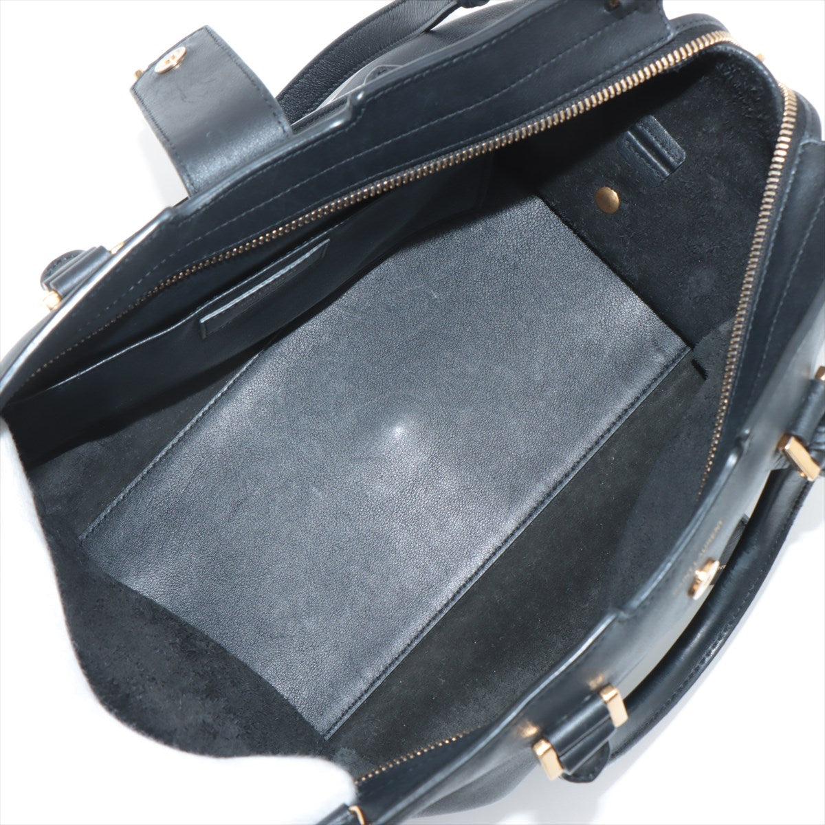 Saint Laurent  Ba Cabus Leather 2WAY Handbag Black 424869