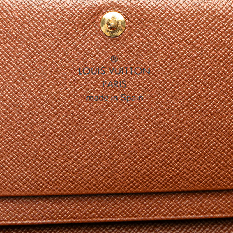 Louis Vuitton Monogram Portemone Vie Tresor Double Fold Wallet M61730 Brown PVC Leather  Louis Vuitton