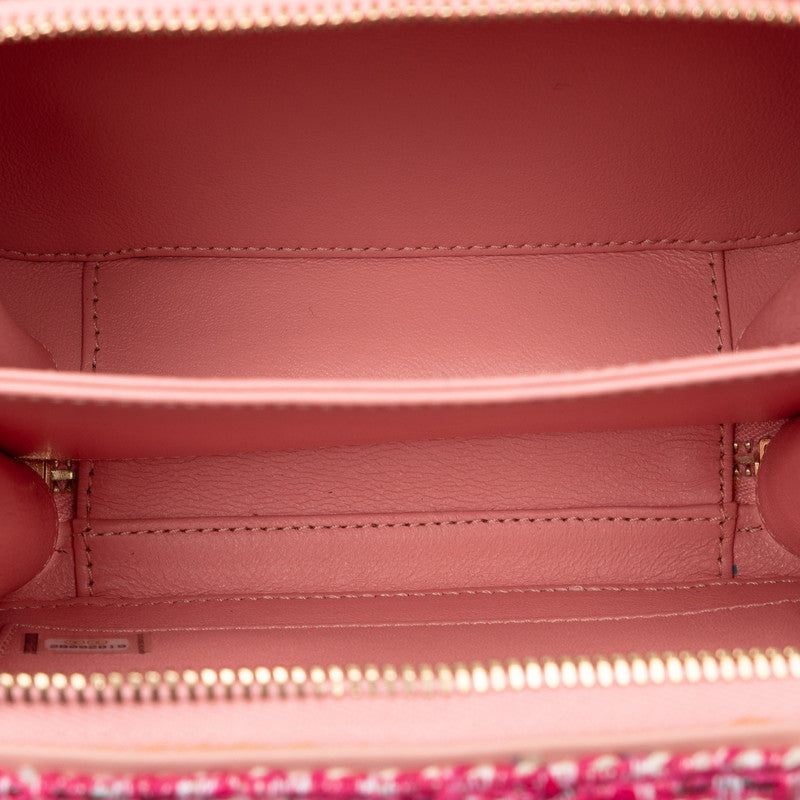 Chanel Coco Chain Shoulder Bag Pink Multicolor  Tweed  CHANEL