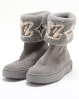 Louis Vuitton Snowdrop Line 22 Years Mouton Short Boots 37 1/2  Grey TC0272 Monogram Insol Boar
