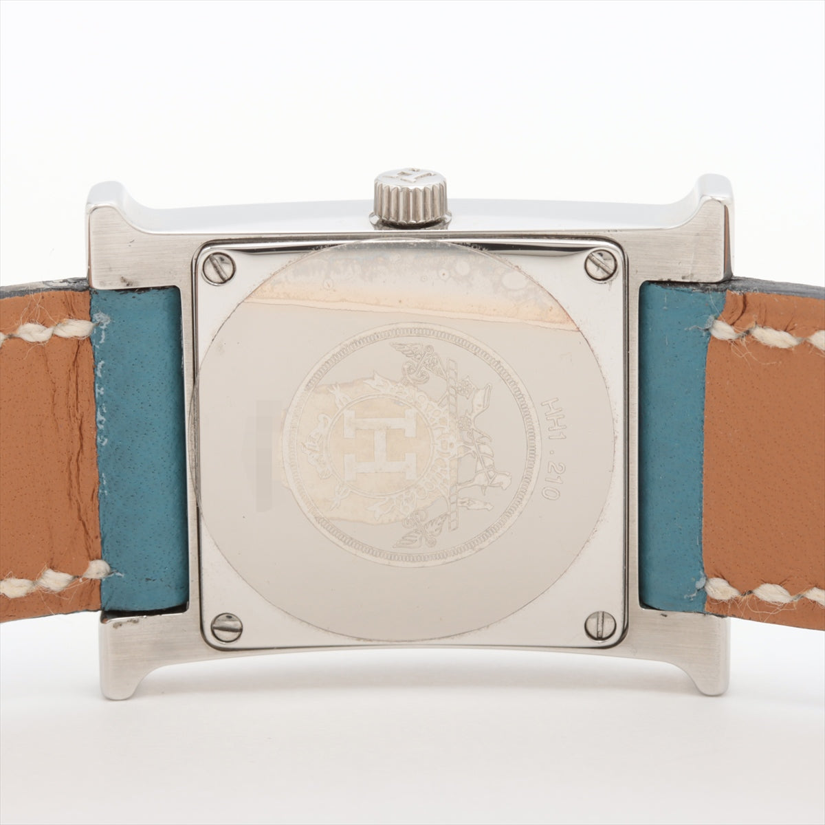 Hermes H Watch HH1.210 SS  Leather QZ Blue