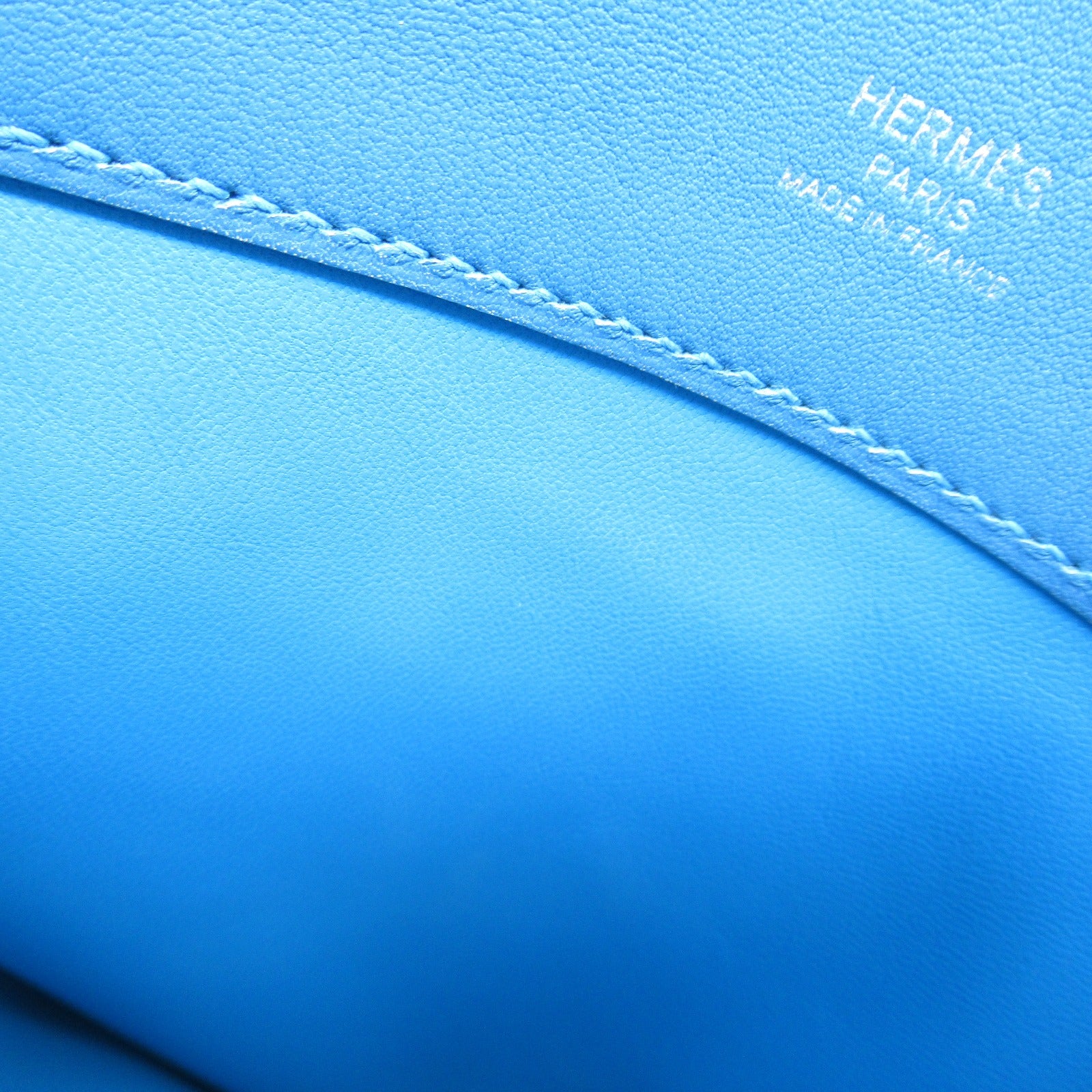 Hermes Sack Aren MINI Shoulder Bag Handbag Leather Voseyft   Blue 082365CK