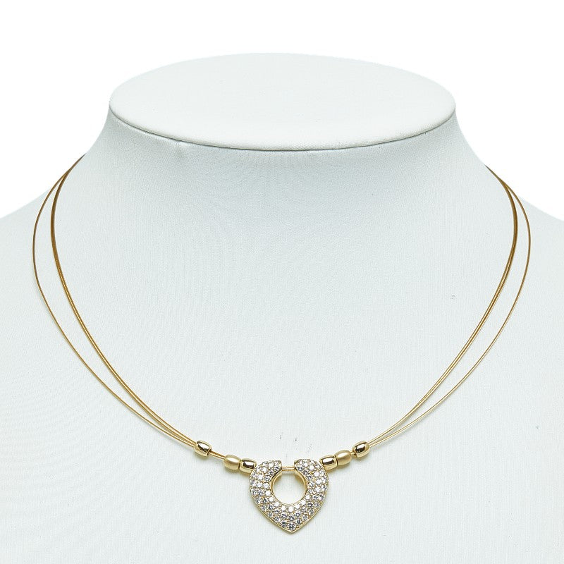 K18YG yellow g heart motif pendant necklace ladies