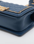 Chanel Boy Chanel 20 Small Chain Leather Shoulder Bag Blue G  A67085