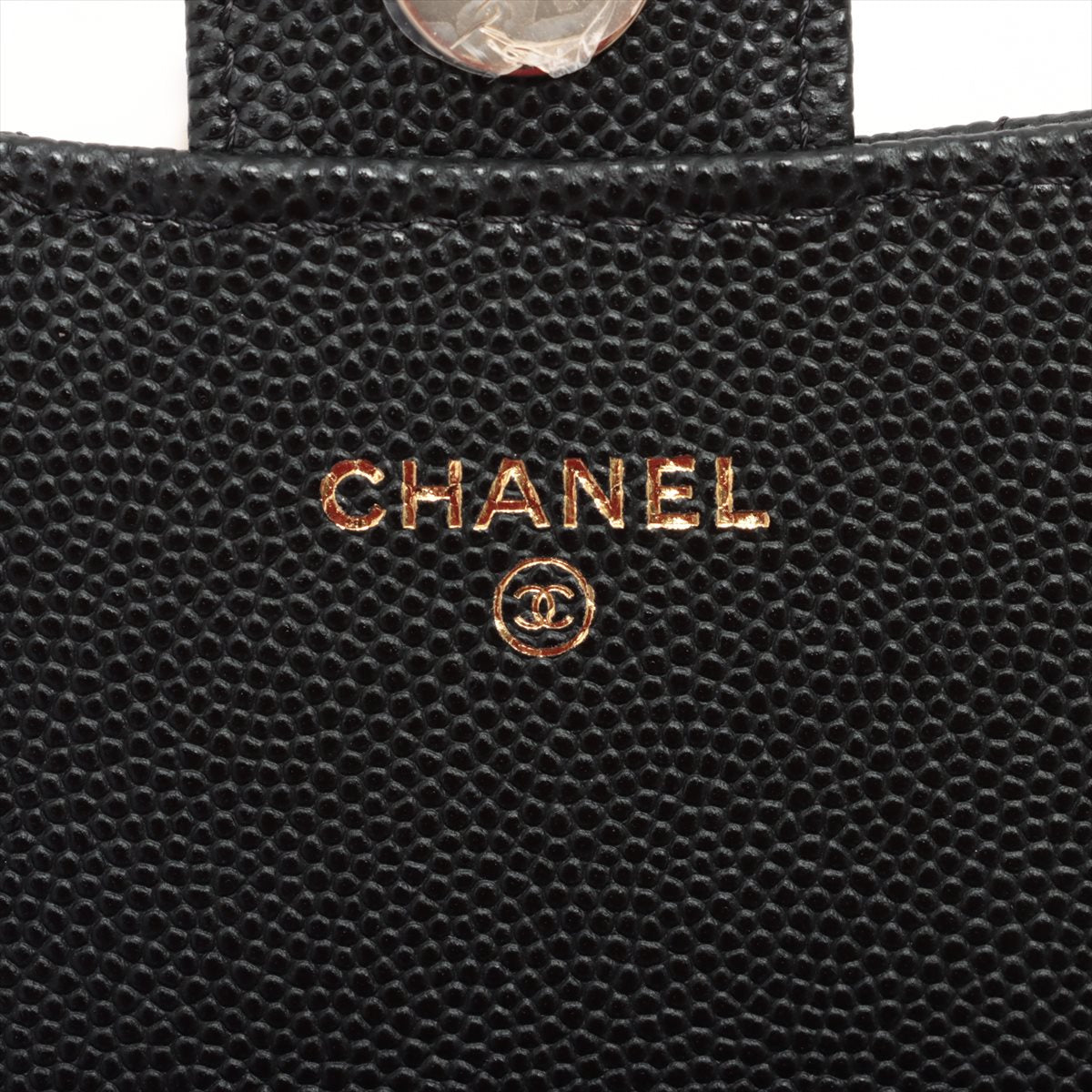 Chanel Matrasse Caviar S Chain Wallet Black Gold