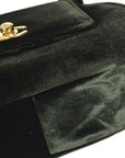 CHANEL * 1994-1996 Top Handle Bag Dark Green Velvet
