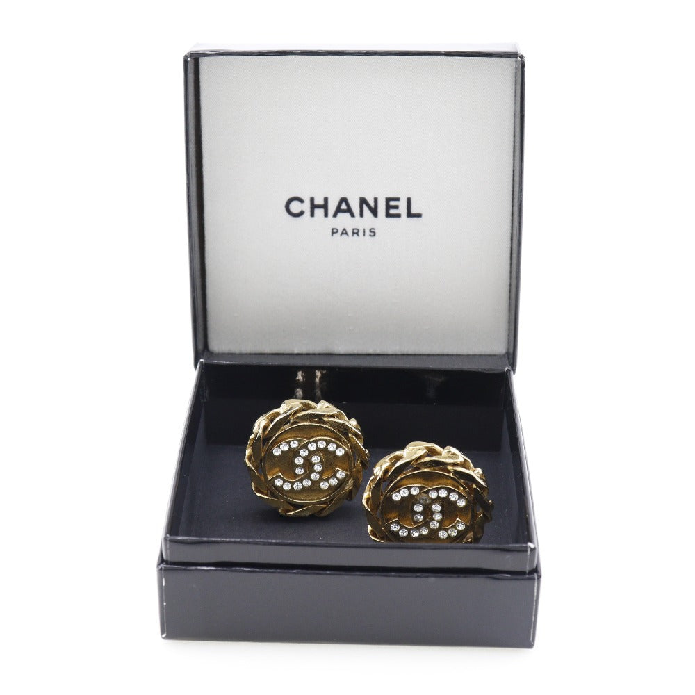 Chanel Chanel Coco Mark Earring Chain Vintage G Mack x Line Stone French made 1988 23 about 27.7g COCO Mark