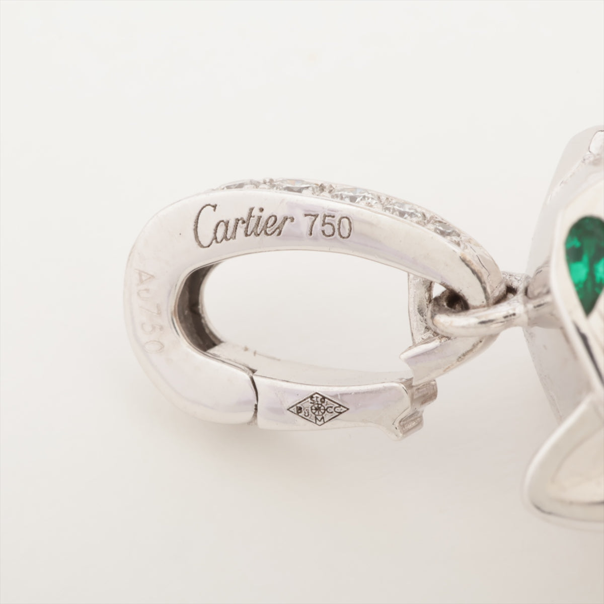Cartier Panthéon du Cartier Diamond Emerald Onyx Code Necklace 750 (WG) Total 30.4g D0.45