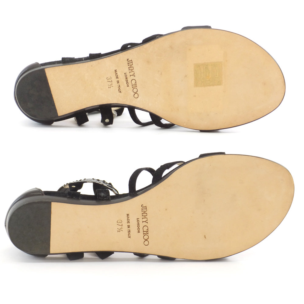 Jimmy Choo Daphne Sandals Black Size 37.5 Indicator 24.5cm Equivalent Sword Pearson Napa New  Shoes