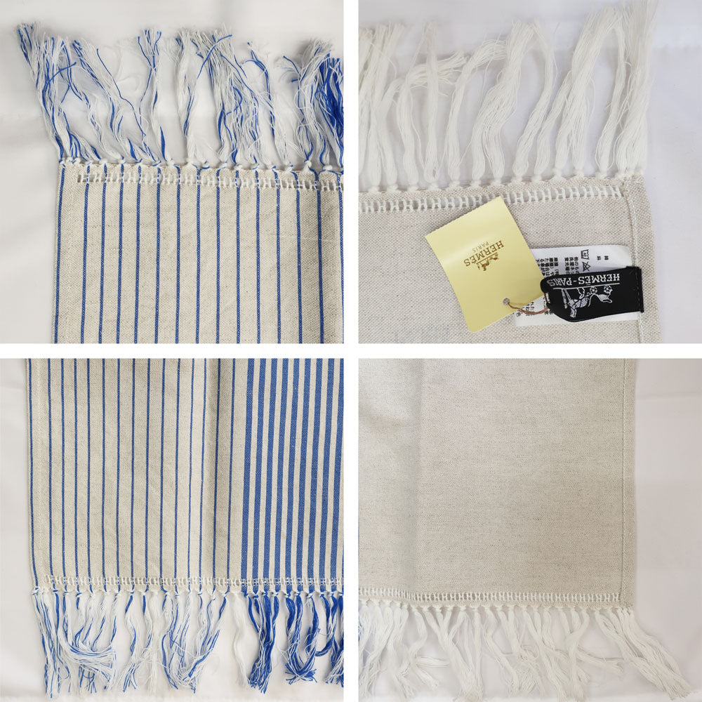 Hermes Multi-Cover Bar Large cross FreeCover Fringe Simple 100180 Cover Blue Stripe 55% Cotton 45% Box