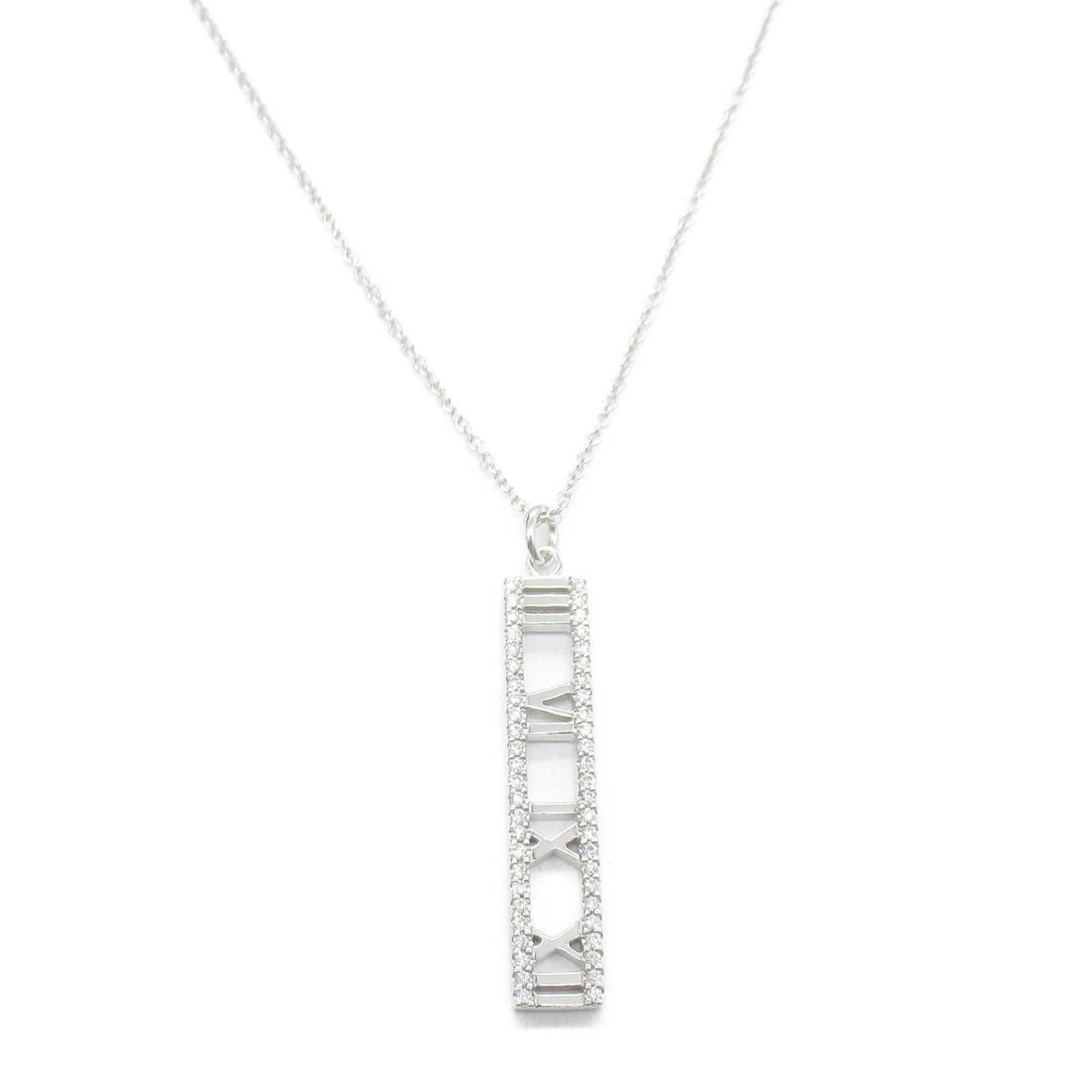 TIFFANY&amp;CO Atlas Diamond Necklace Collar Jewelry K18WG (White G) Diamond  Clearance