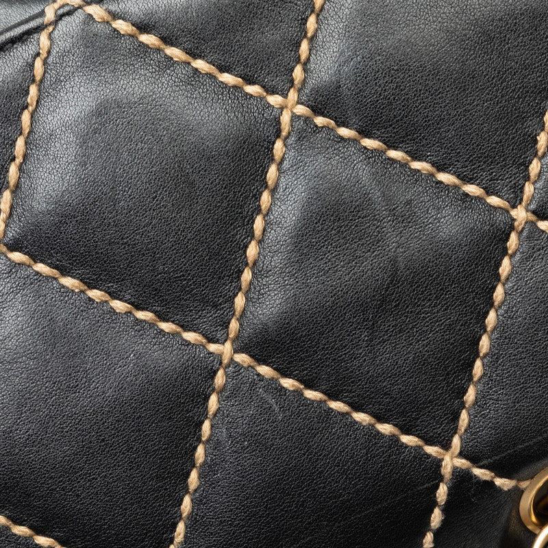 Chanel Wild Stick Coco Chain Shoulder Bag Black Leather  Chanel