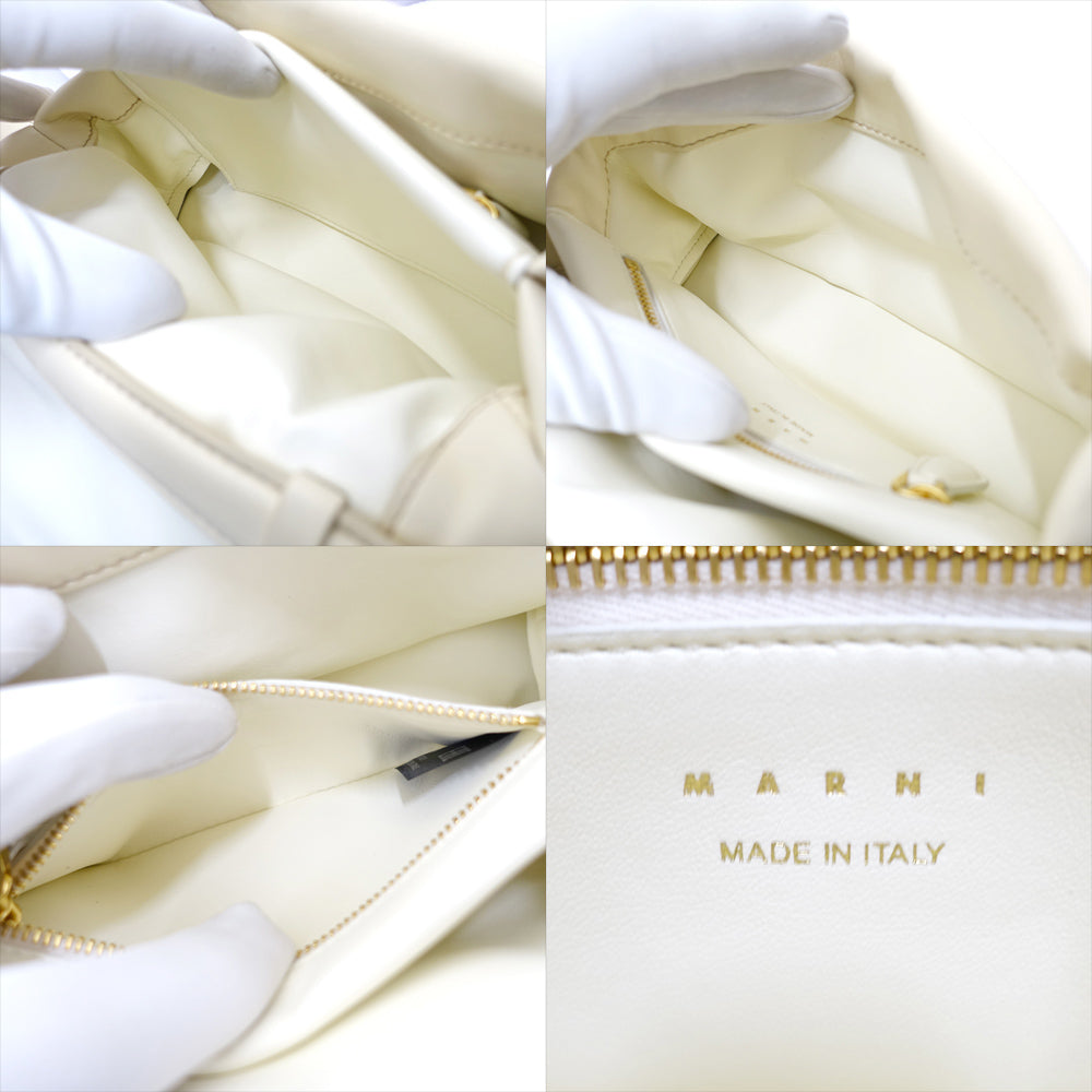 【MARNI】MARNI PRISMA Small Bag SBMP0122UOP529800W06 Pafykarf S Leather Ivory G Gold   Women  Bag 【Unused】