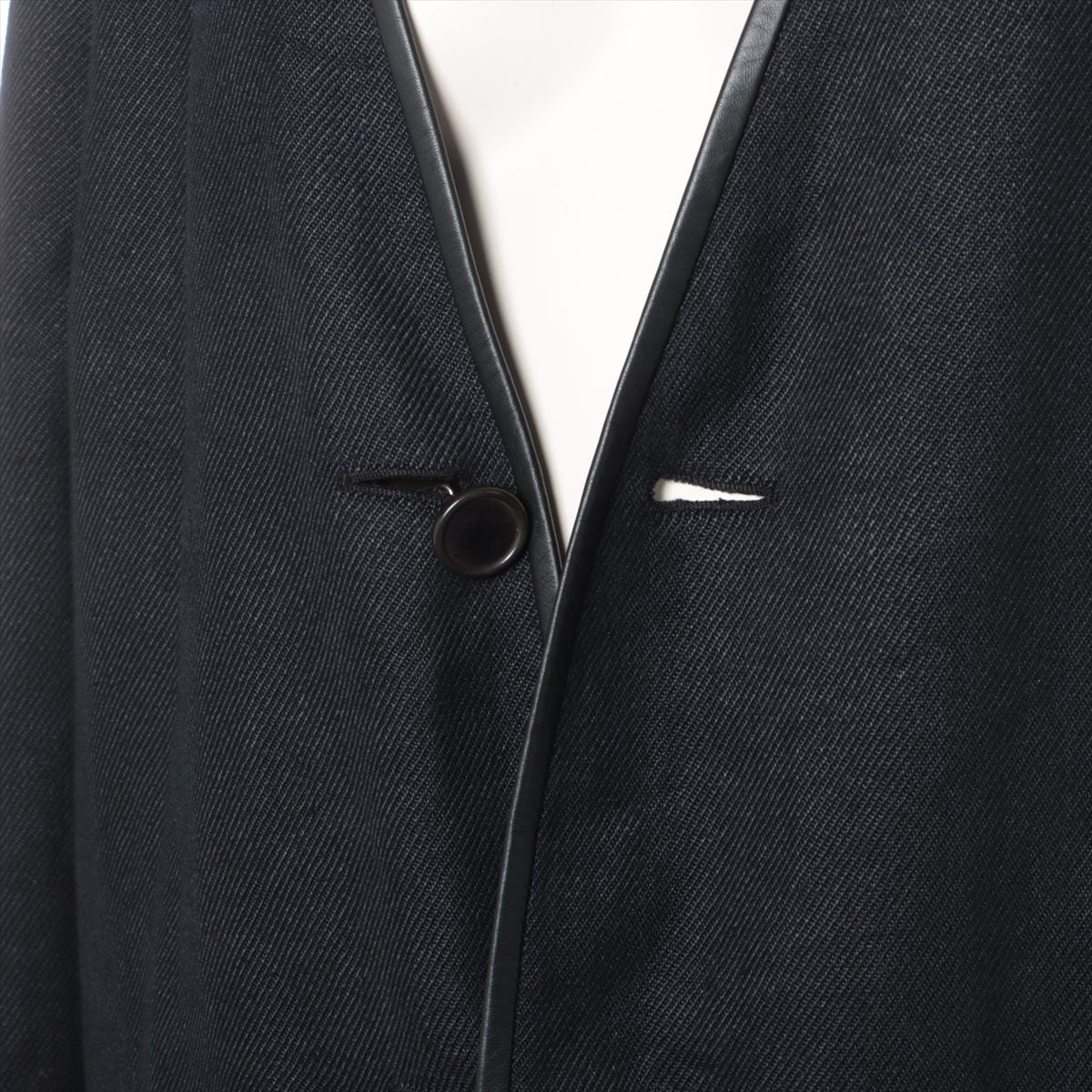 Hermes Margiela Period Linen Jacket 38  Black Third Button Parts able Several s in the Three Halls