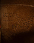 ROEVE PAULAS Ibiza Mermaid Gate Bucket Shoulder Bag Wine Red Brown Canvas Leather  LOEWE