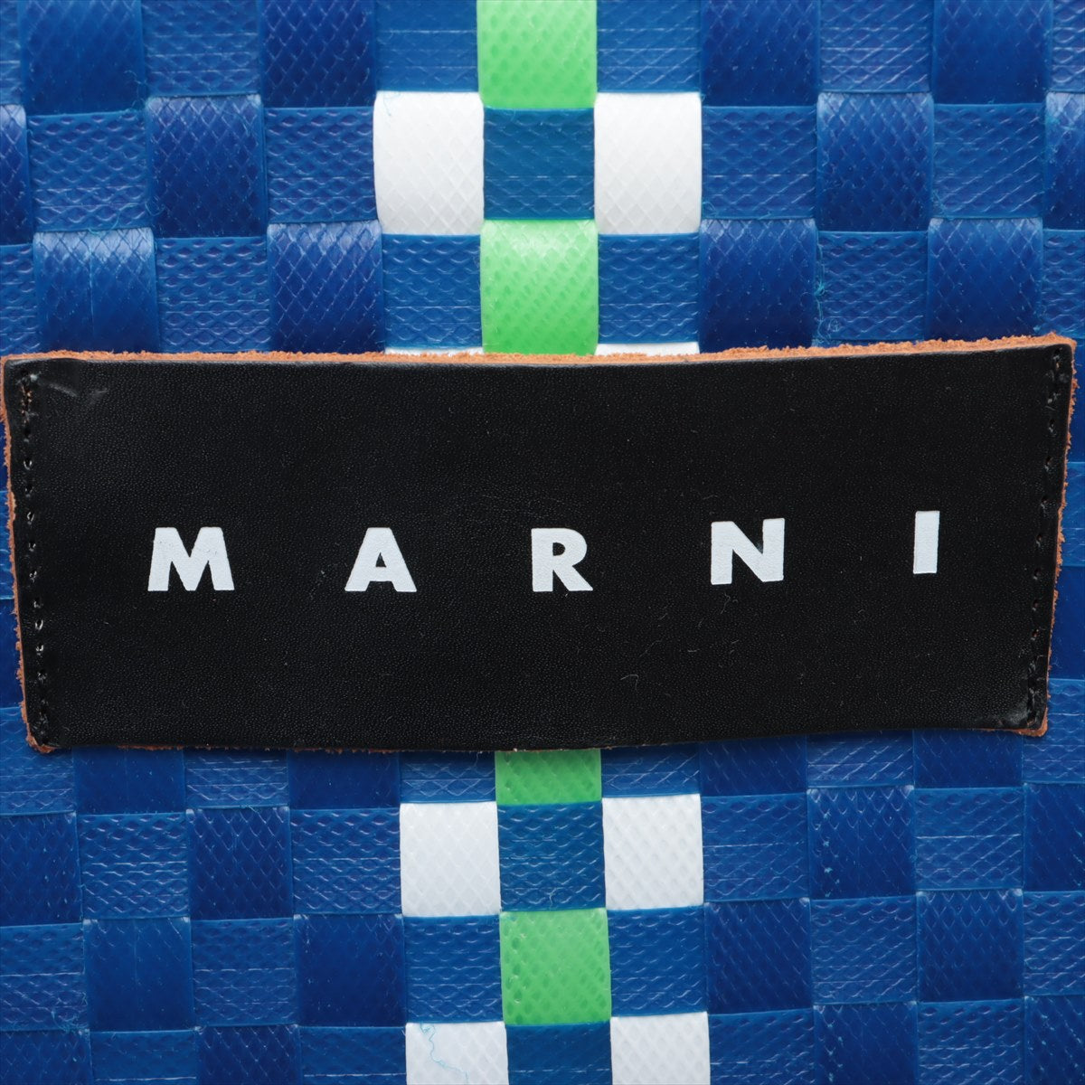 Marni Flower Cfee Vinyl Tote Bag Blue