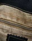 Prada Stitch Silver G  One-Shoulder Bag Black Leather  Prada
