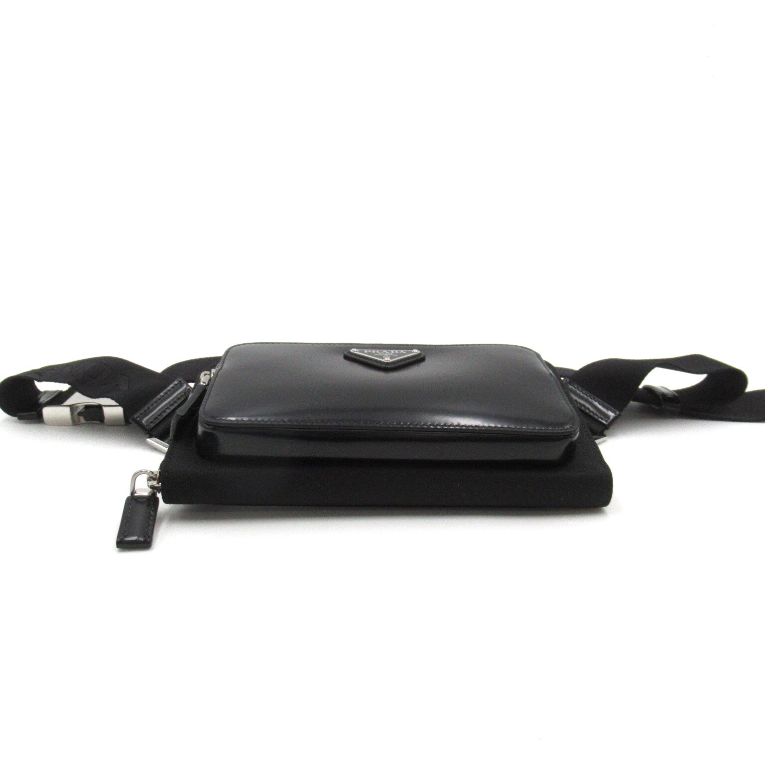 Prada Waist Bag Body Bag Body Bag Body Bag Nylon Leather   Black 2VH156789F0002