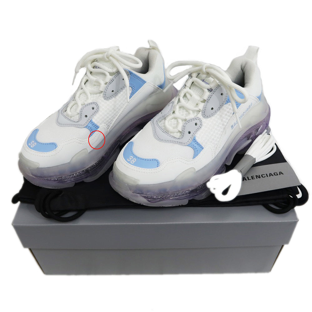 Balenciaga Triple S Sneaker 544351 Size 38 White Light Blue