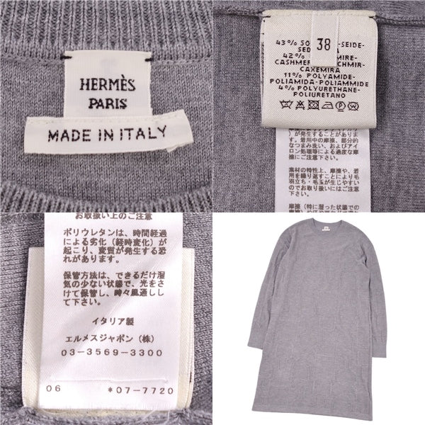 Hermes Nitted 20AW one-piece sweater long sleeve long sleeves overall tops ladies 38 (M equivalent) grey sic