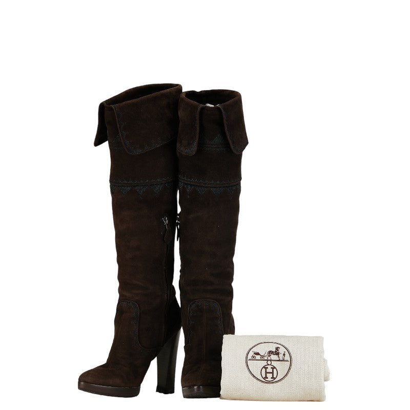 Hermes Long Boots Brown  Leather  Hermes