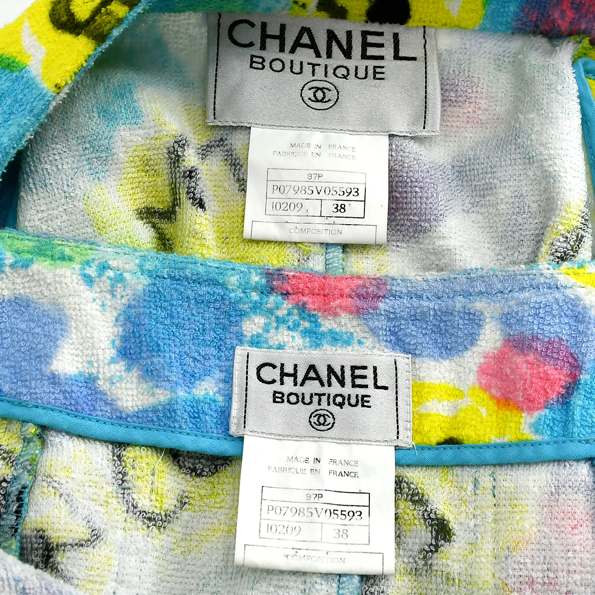 Chanel Setup Vest Jacket Skirt Light Blue 97P 