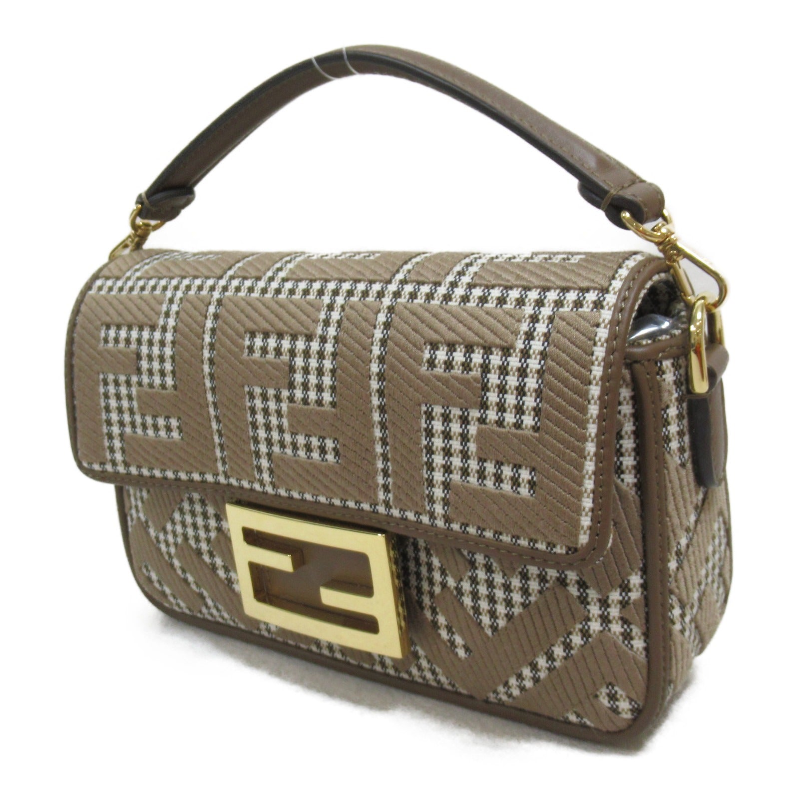 Fendi Fendi 2w Shoulder Bag 2way Shoulder Bag Leather Linen  Brown 8BS017
