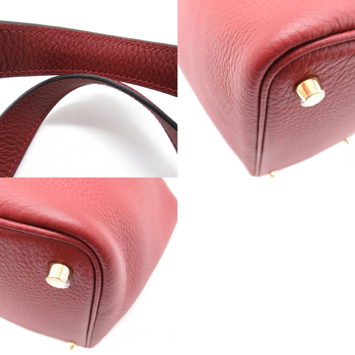 Hermes Picotin Lock PM Rouge Handbag Handbag   Clemence  Red