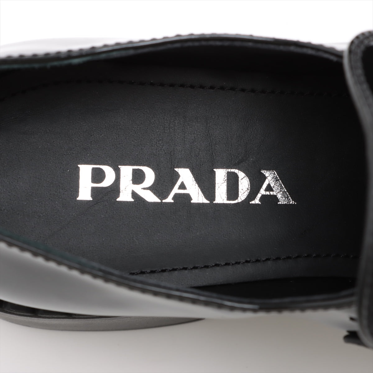 Prada Chocolate Patent Leather  36.5  Black Triangle Logo