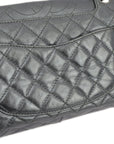 Chanel Silver Lambskin Mademoiselle Lock Shoulder Bag